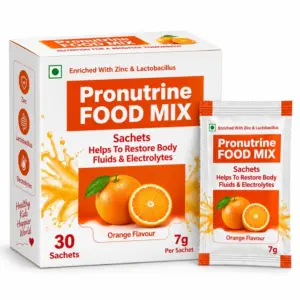 Pronutrine Food Mix Sachets – Orange Flavour, Zinc & Lactobacillus | 30 Sachets